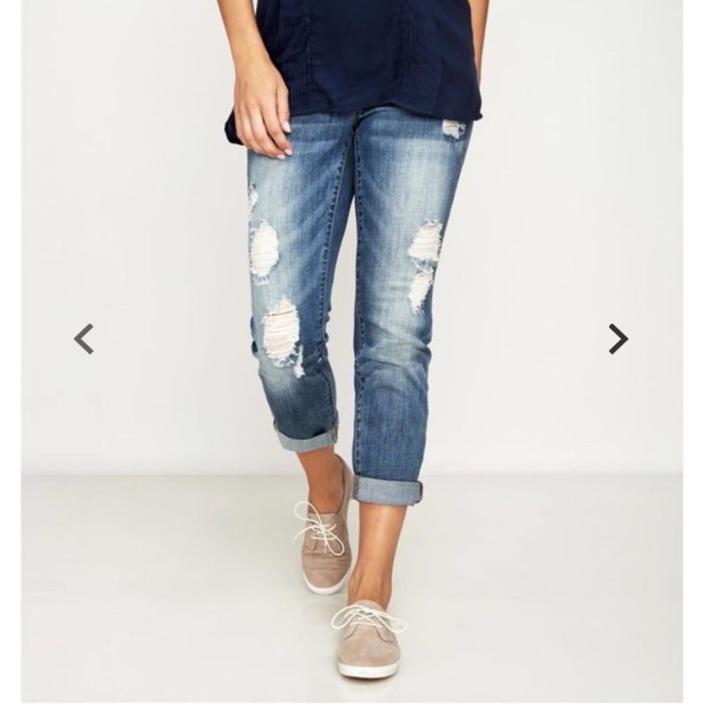 Luxe Essentials Maternity Boyfriend Jeans
